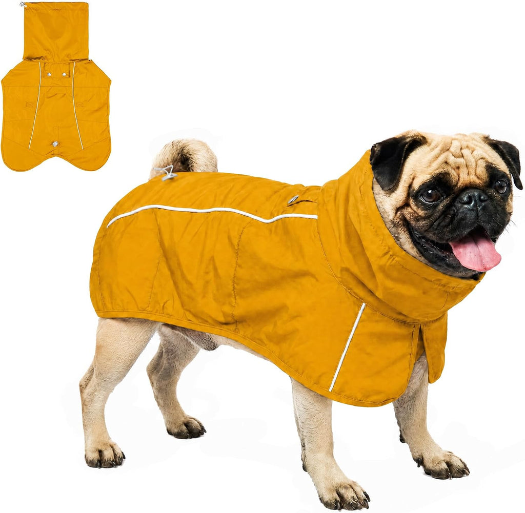 Tuff Pupper Waterproof Dog Raincoat | Full-Body Windproof Rain Jacket for Dogs | Reflective Strips | Breathable Mesh Lin