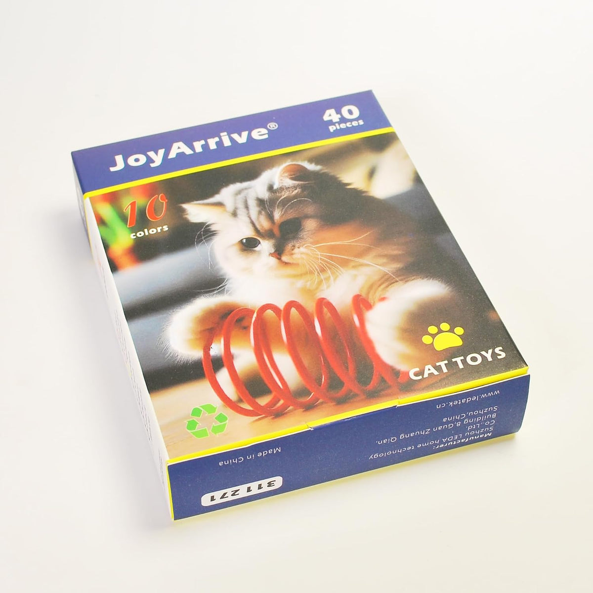 40Pcs 10 Colors Box Stored Springs for Indoor Cats, Cats Coil, Cat Interactive Toys, Cat Swatting Toy, Self-Play Toys, H