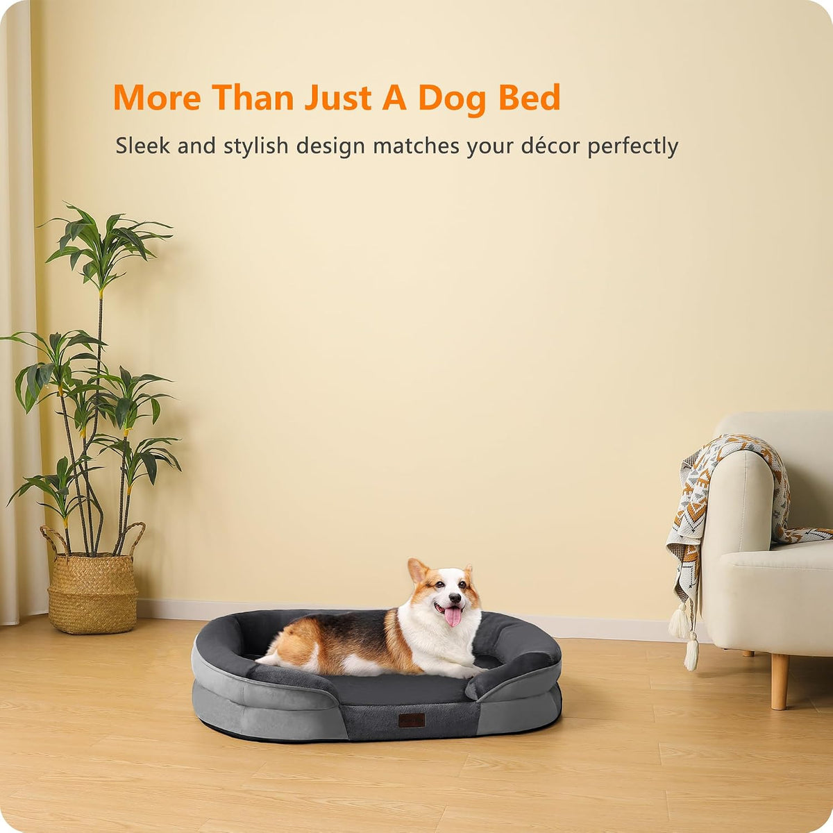 Orthopedic Waterproof Medium Dog Bed Sofa, Gel Memory Foam, 36"