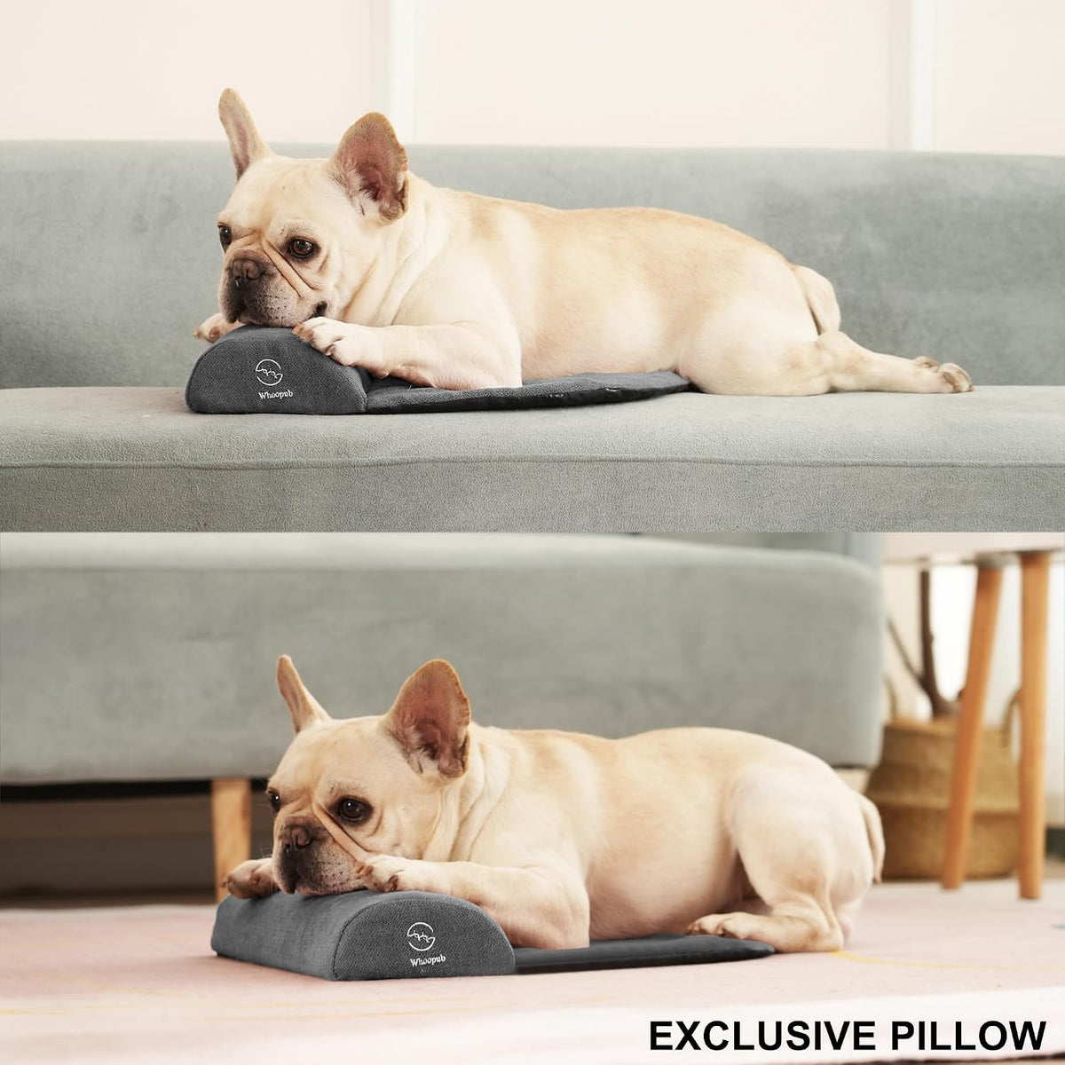 Dog and Cat Bolster Pillow for Medium Dogs and Cats, Benefit for Cervical Vertebra and Neck, Easy to Carry When Travelin