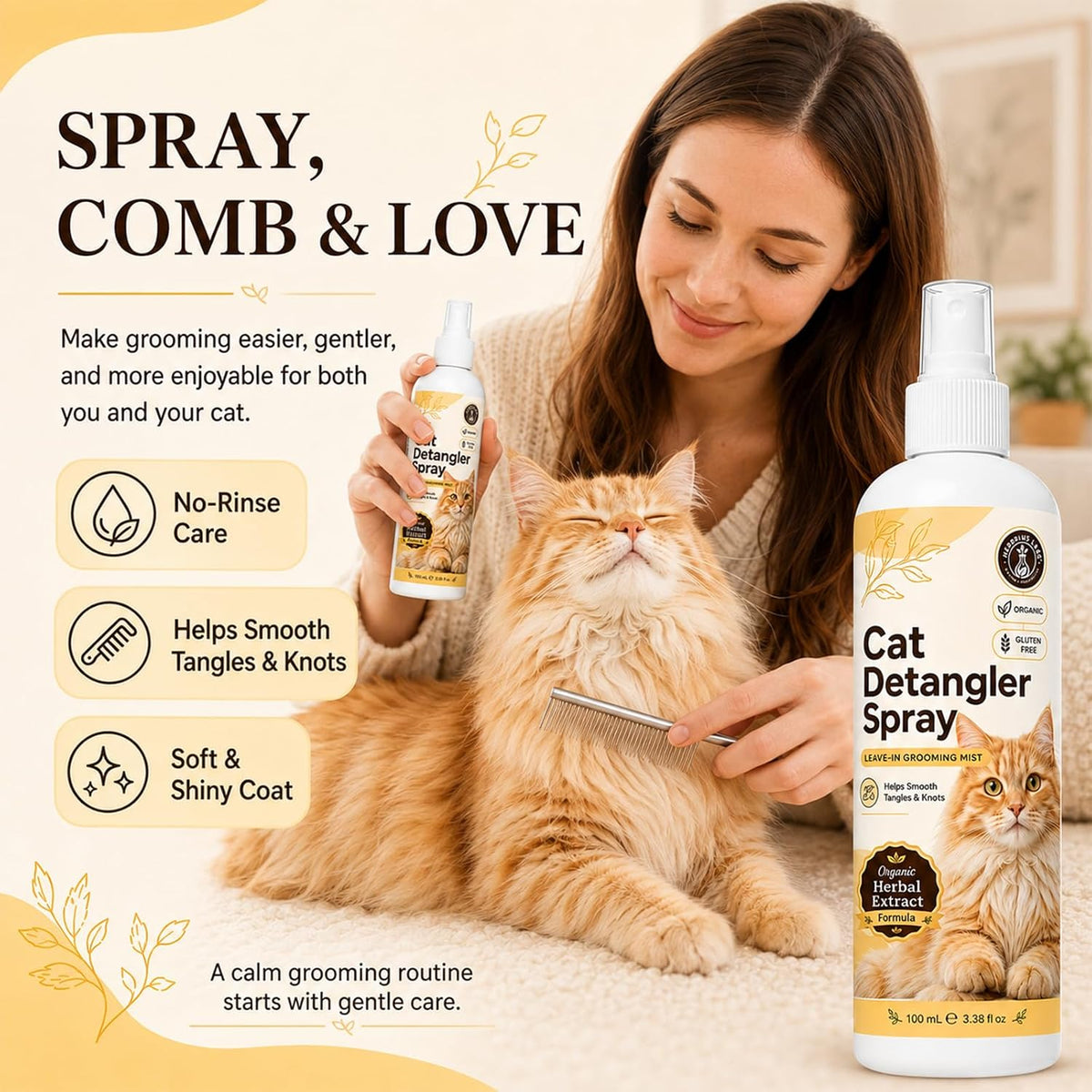 Granado Cat Detangling Spray for Matted Hair, Dematting Coat Care