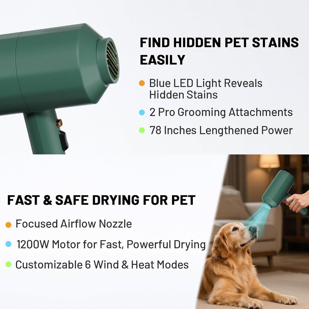 Dog Cat Hair Dryer for Medium/Small Pets, Grooming Blower Dryer