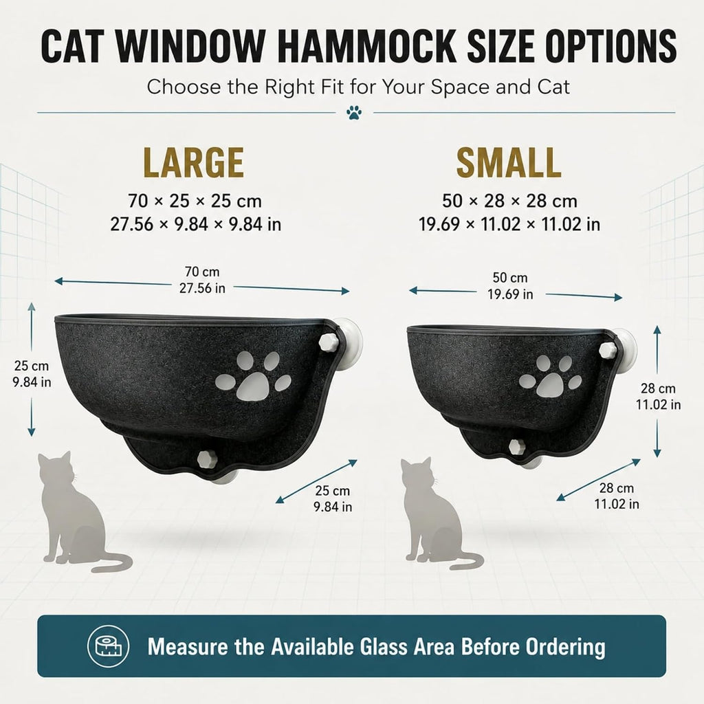 Cat Car Window Hammock with Soft Pad, Cat Car Window Seat，Gray：Small