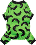 Fitwarm Halloween Bat Dog Pajamas, Funny Costumes for Small Dogs Boy Girl, Pet Outfit, Lime Green, Black, Medium