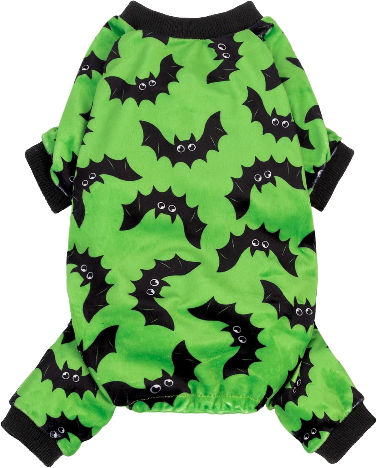 Fitwarm Halloween Bat Dog Pajamas, Funny Costumes for Small Dogs Boy Girl, Pet Outfit, Lime Green, Black, Medium