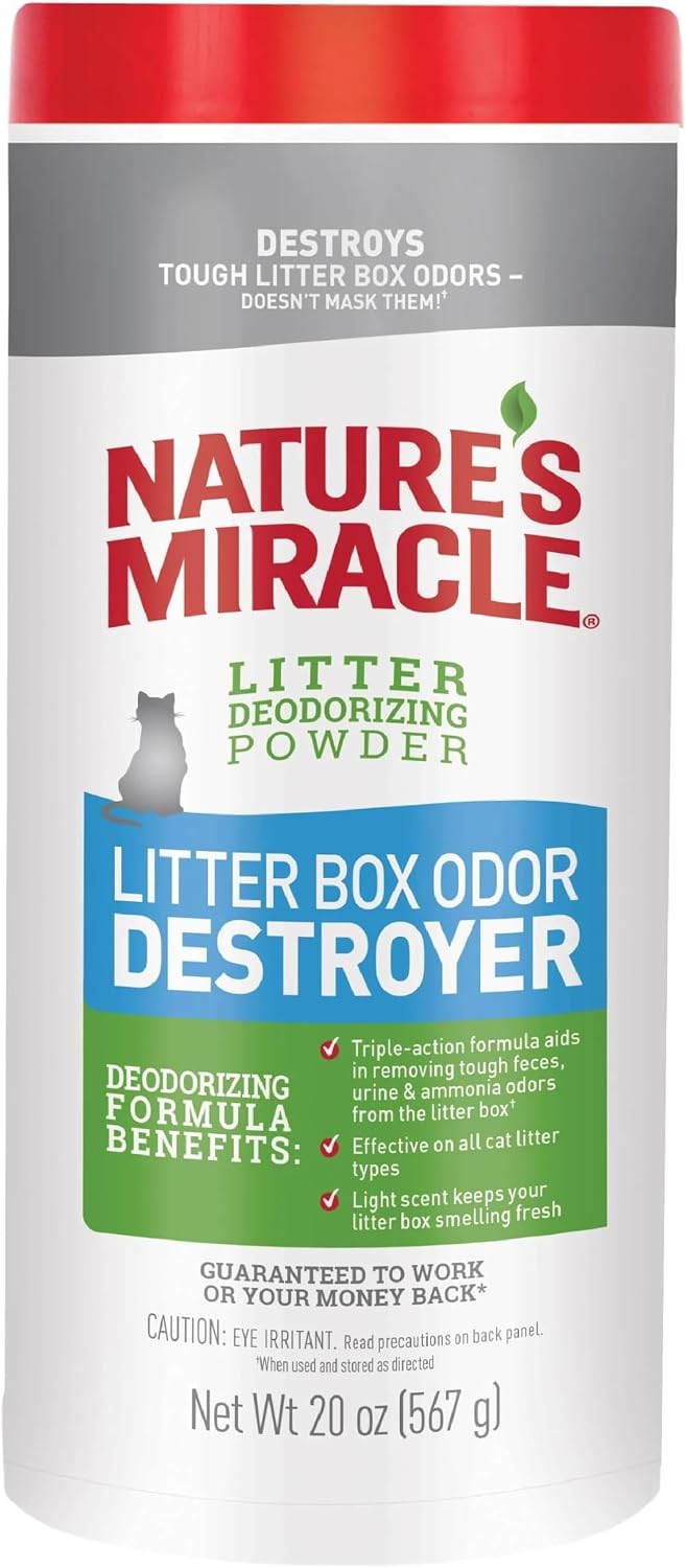 Nature's Miracle Cat Litter Box Odor Deodorizer Powder, 20 oz