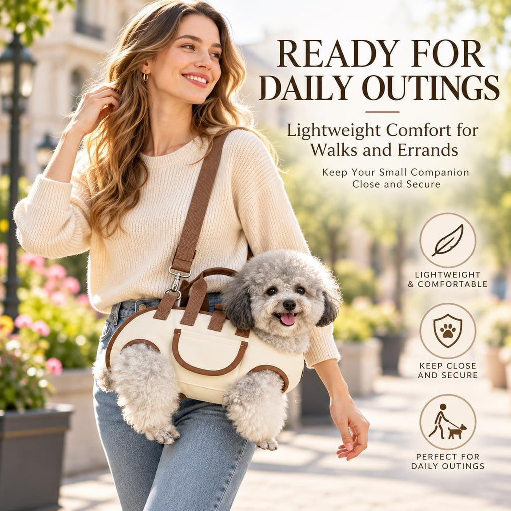 Pet Sling Carrier for Small Dogs Dog Backpack Carrier Dog Bag Carrier Portable Crossbody Shoulder Purse for Hands Free o