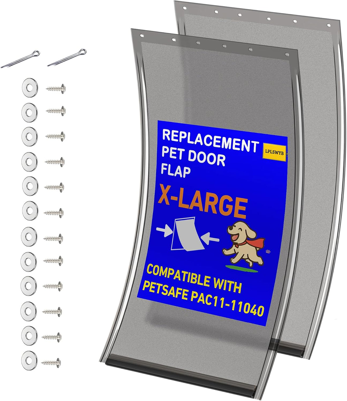 2PC Replacement Flap PAC11-11039 with Screws & Washers for PetSafe Dog Door