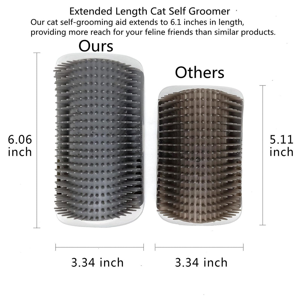 miwoowim 2PCS 6.1" Extended Cat Self Groomer, Wall Corner Massage Brush
