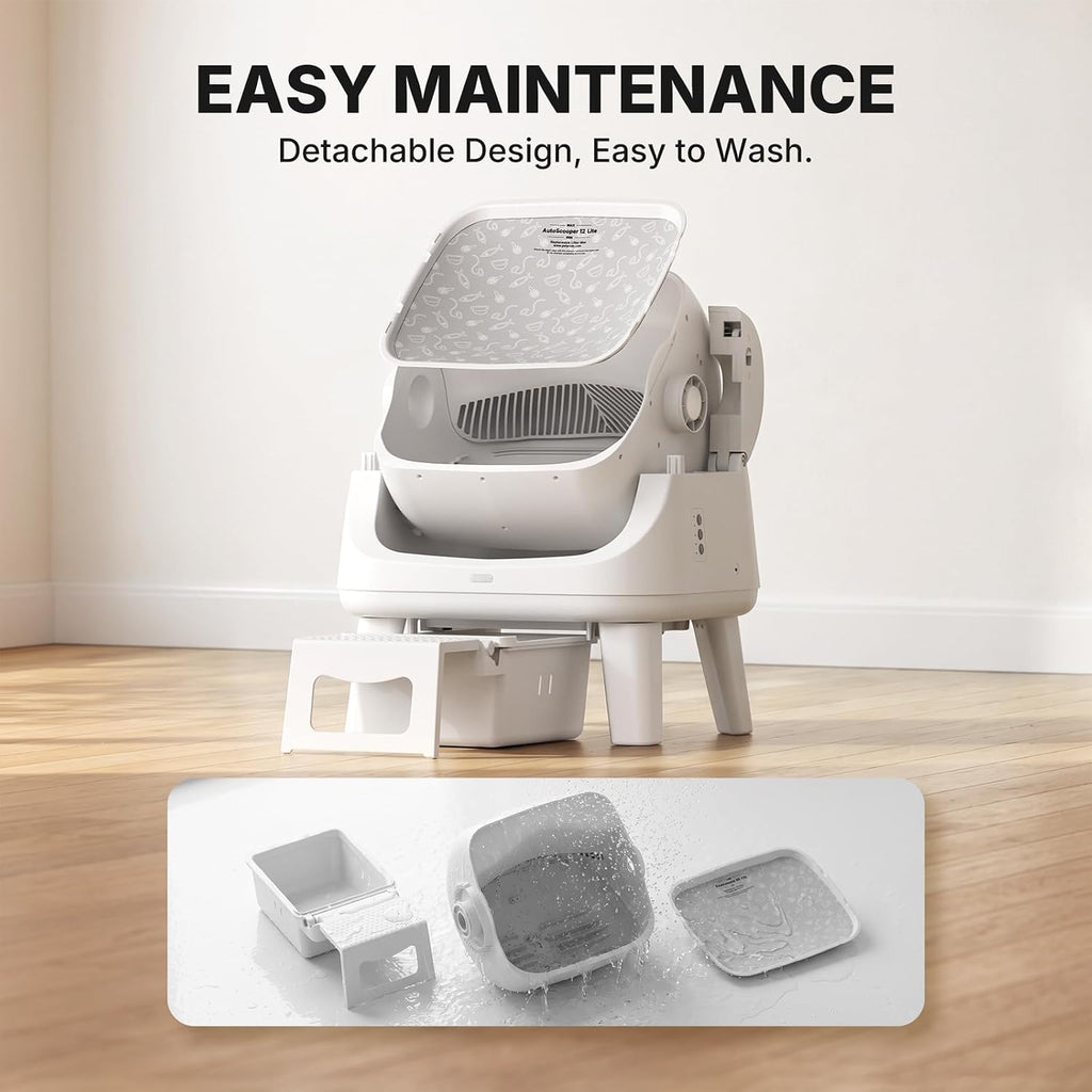 Automatic Litter Box,Cat Litter Box Automatic Cleaning with Easy-Access Step for Cats 3–18 lb, Self Cleaning Cat Litter 