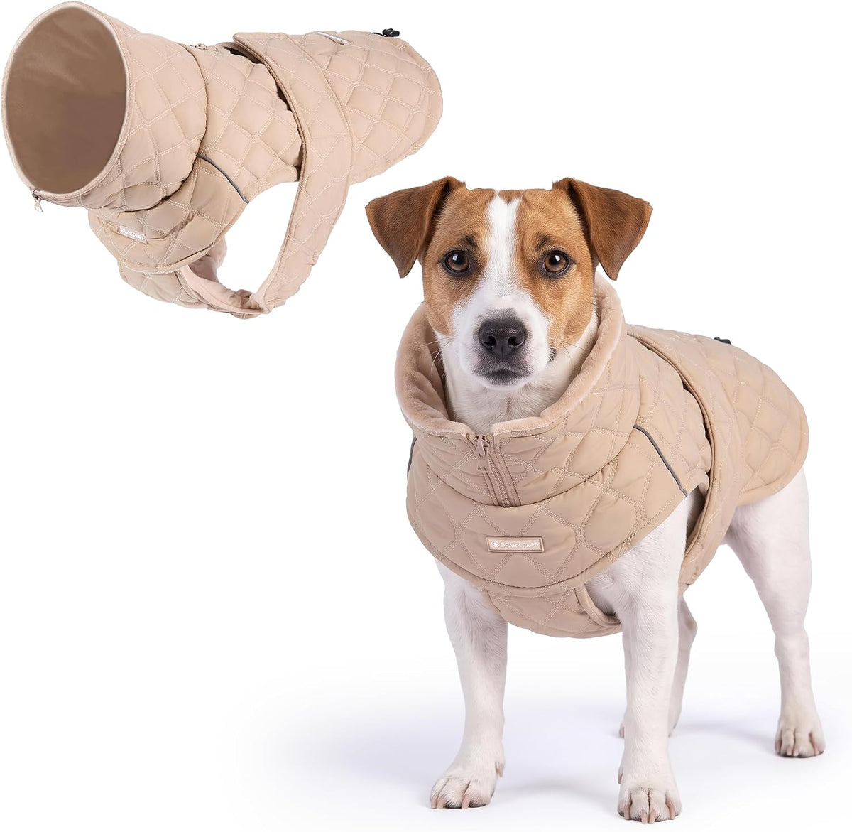 Spark Paws Quilted Dog Winter Coat - Cold Weather Jacket for S Med L Dogs