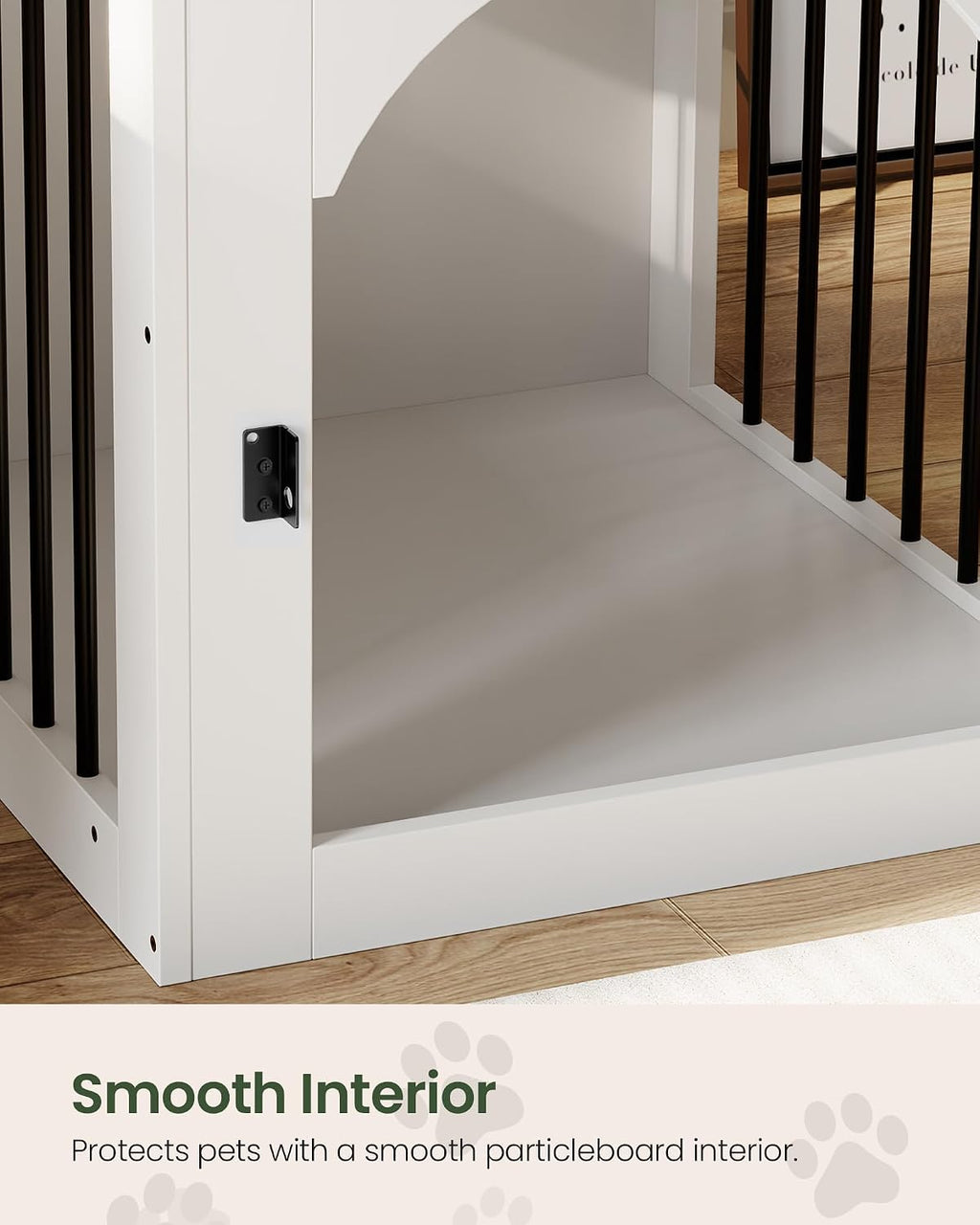 CHOEZON Dog Crate Furniture, Wooden Dog Kennel with Charging Station and Storage Drawer, Indoor Pet Crate End Table for 
