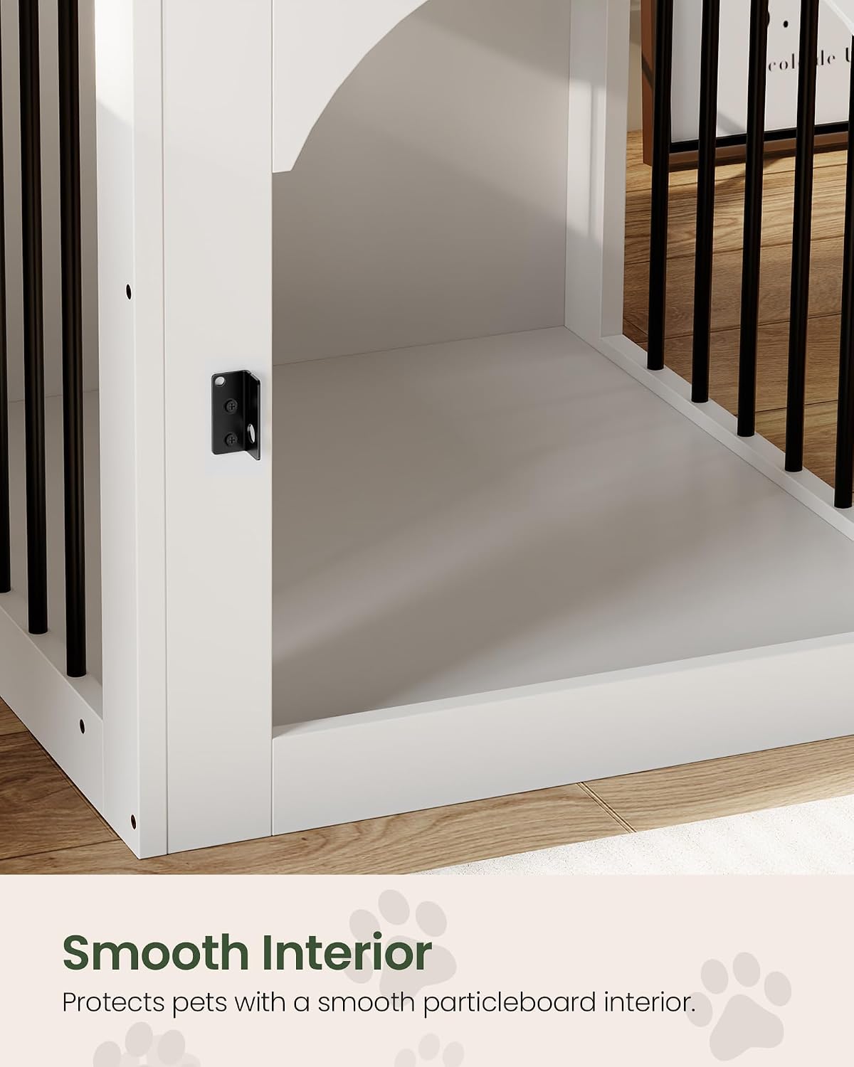 CHOEZON Dog Crate Furniture, Wooden Dog Kennel with Charging Station and Storage Drawer, Indoor Pet Crate End Table for 