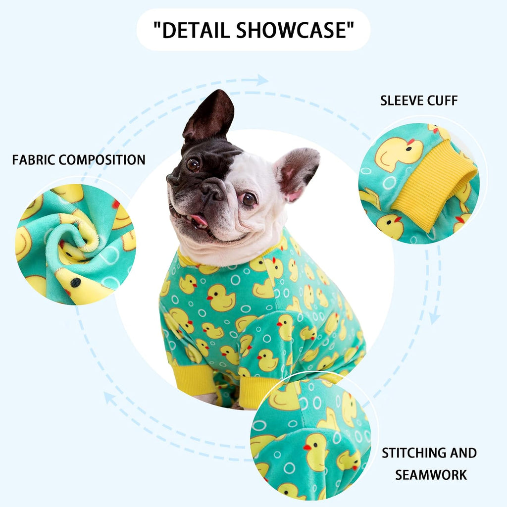 Dog Pajamas Onesie: Comfortable Four-Legged Apparel for Small, Medium, & Large Dogs, Polyester Material for Comfort, Wri