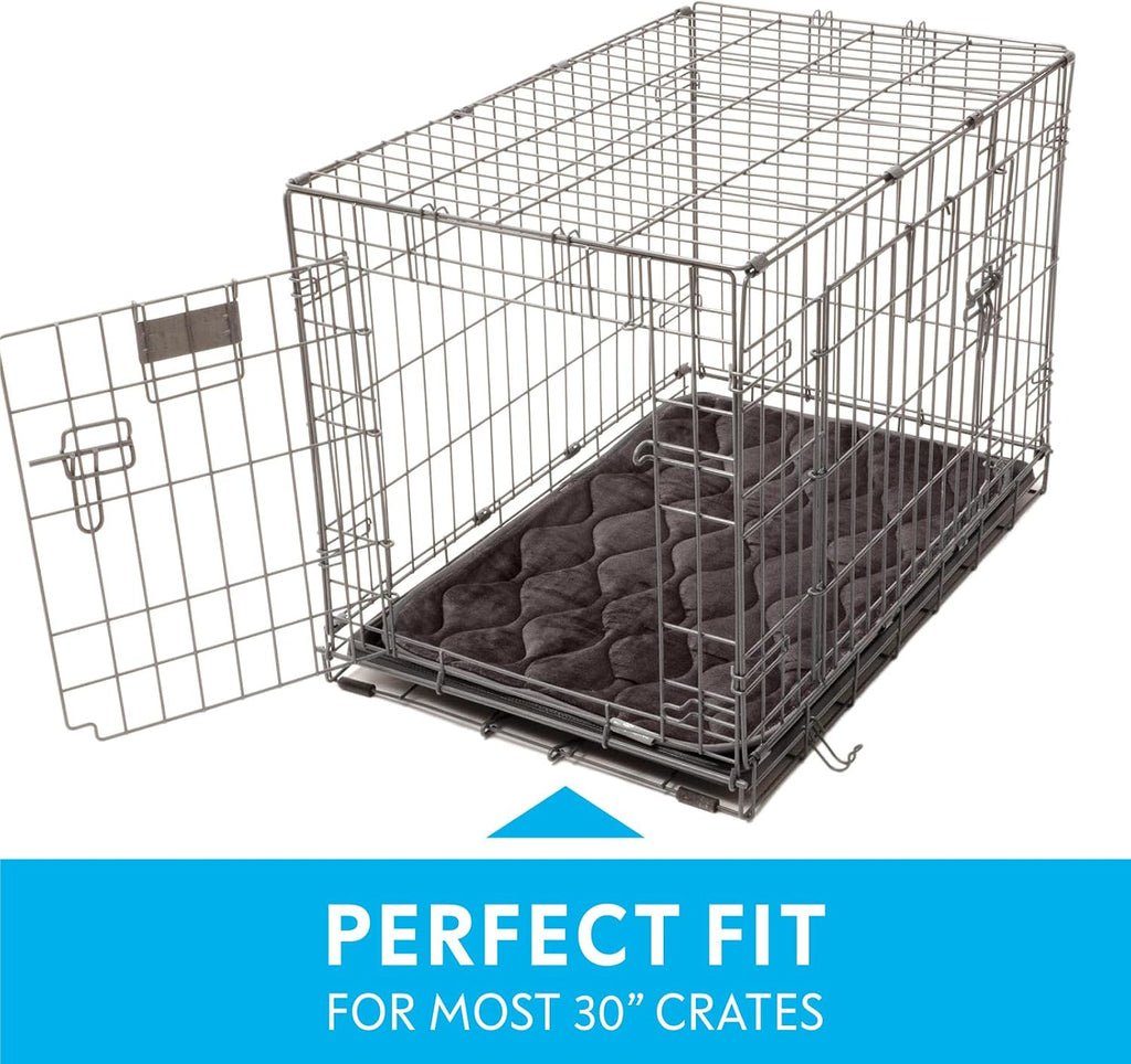 Paw Inspired Washable Padded Crate Mats for Dogs, Gray, 29x18 Inch