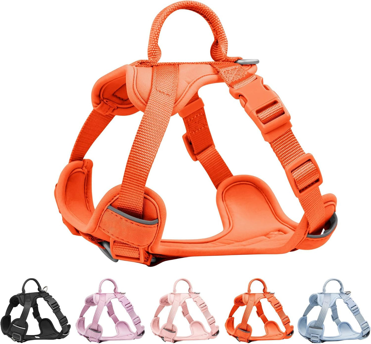 Wolfone Small Dog Harness Reflective Adjustable Black Small