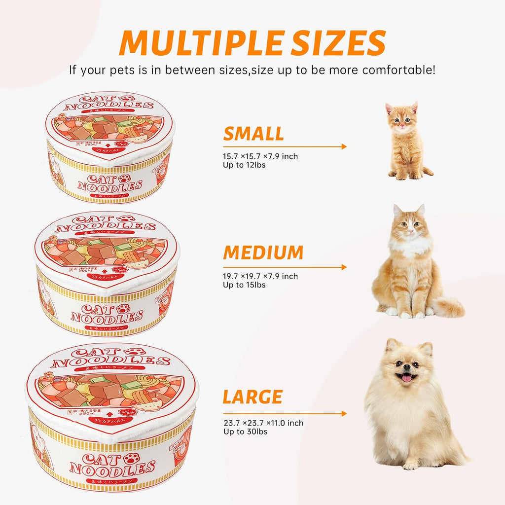 寵幸 Ramen Noodle Cute Cat Bed,Soft Warm Washable Kitten Bed