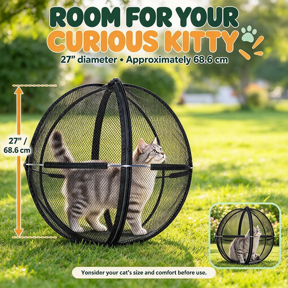2027 Cat Hamster Ball for Outside, Hamster Ball for Cats, Rolly Cat Ball