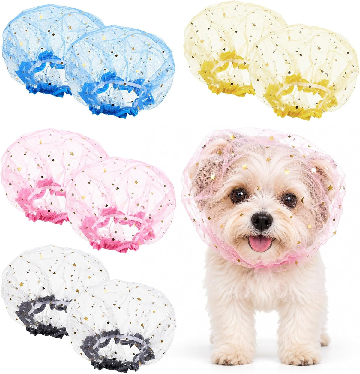 Lndip 8 Pcs Adjustable Dog Face net Breathable Anti Scavenging Mesh Muzzle