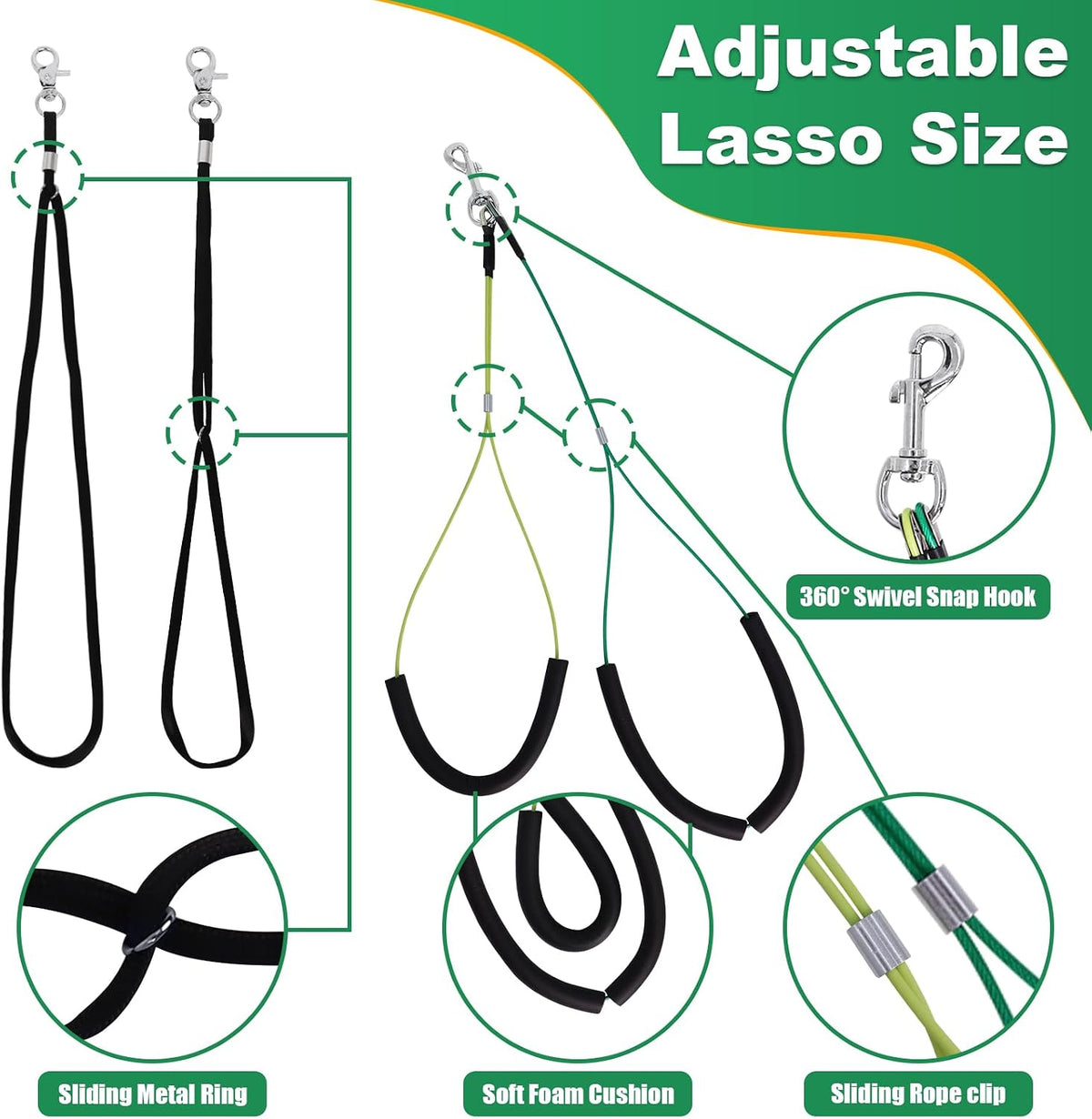 Dog Grooming arm with Restraint Loops, Adjustable Height(18.1"~30.7"),for Medium & Small Pets Bathing & Grooming