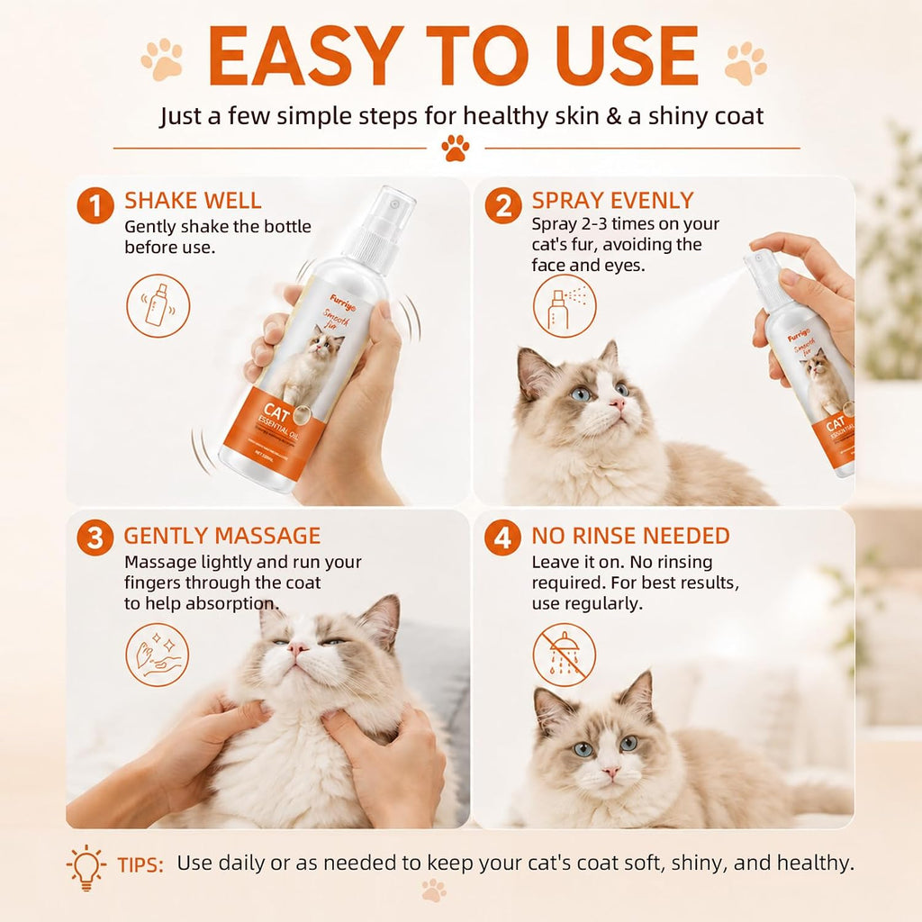 Cat Coat Spray Leave-in Conditioner & Detangler, 3.4 fl oz