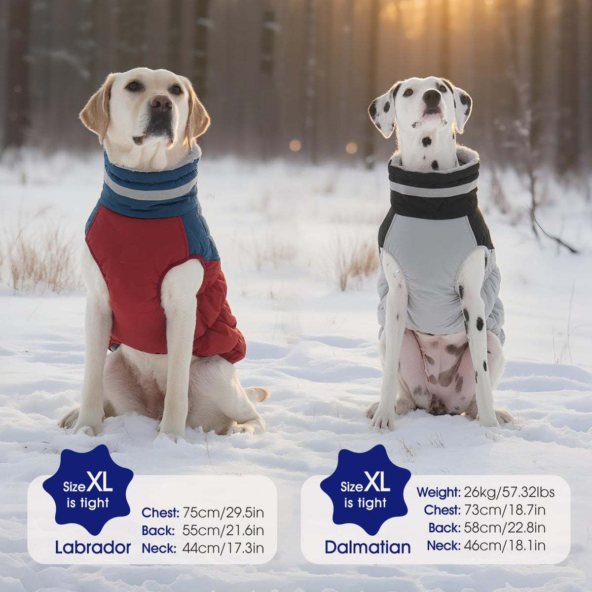 FUAMEY Dog Coat for Medium Dogs, Fleece Dog Winter Jacket with Harness