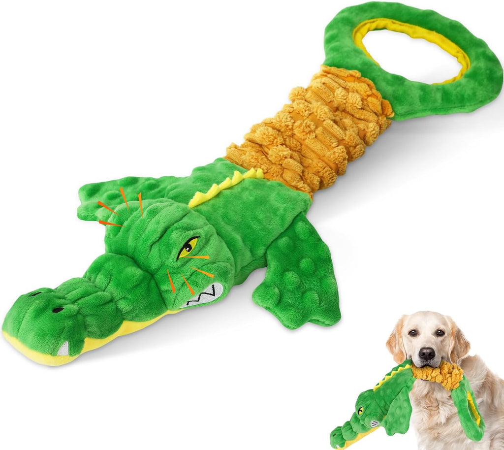 Dog Toys 3-Pack Cute Duck Shapes Puppy Toys No-Stuffing Squeaky and Crinkle Interactive Dog Chew Toy for Small to Large 