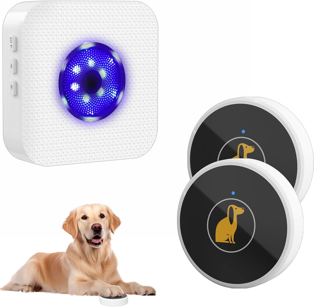 TECKNET Dog Door Bell, Dog Bells to Go Outside with 55 Melodies, 1000 Feet Range, 5 Volume (0-120dB) & 2 Modes, IP65 Wat