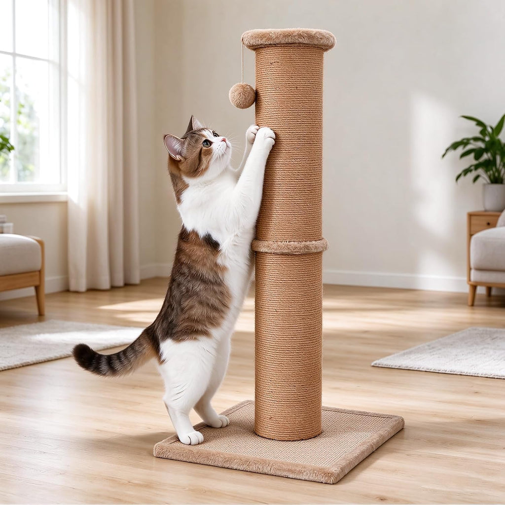 Tall Cat Scratching Post, 32in Thickened Sisal Post for Large Cats