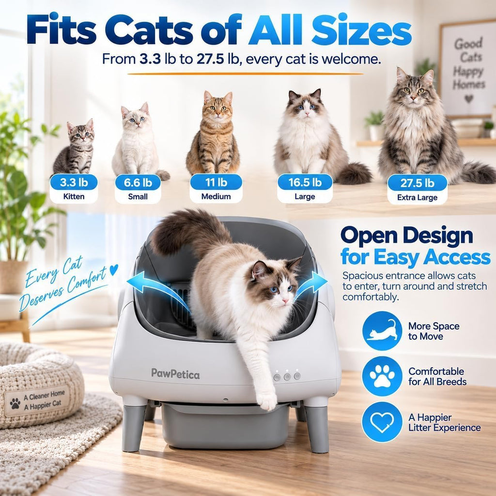 Self Cleaning Litter Box, 10.5L Automatic Cat Litter Box with WiFi App