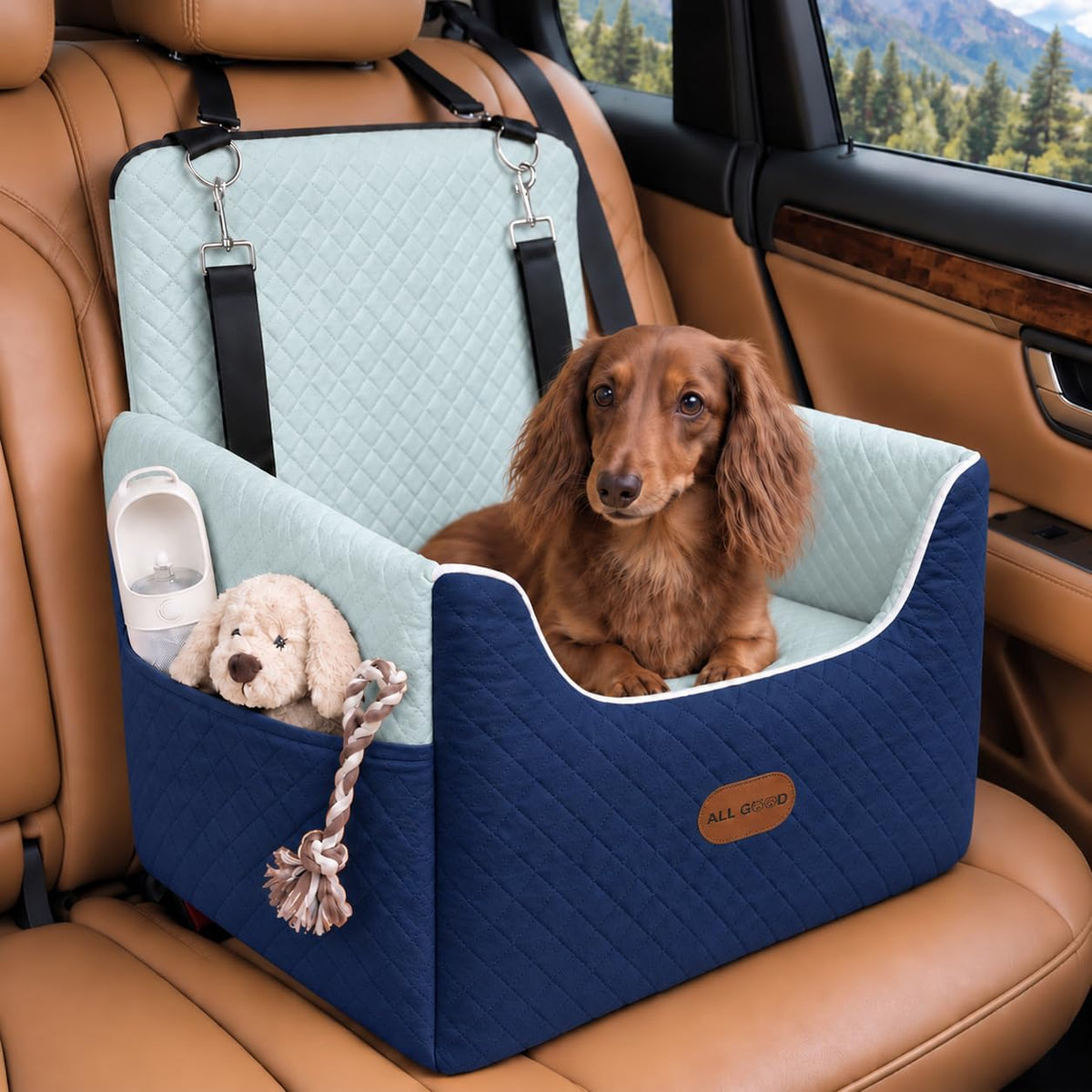 ALL GOOD PET SUPPLIES Dog Car Seat for Small/Medium Dogs Under 35lbs