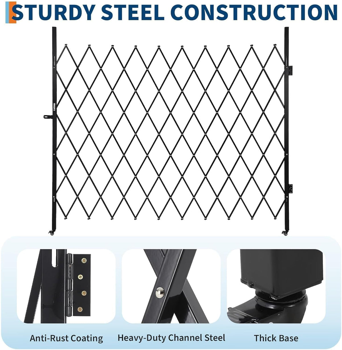 Expandable Folding Security Gate, Lockable Scissor Barricade