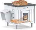 Heated Cat House for Outside, High Insulated Heated Outdoor Cat Shelter 100% Weatherproof with Escape Door, Elevated Out