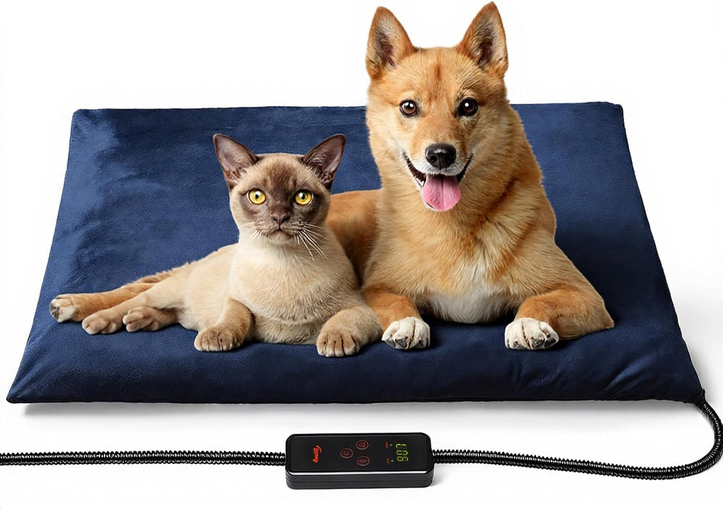 Toozey Cat Heating Pad for Cats & Dogs, Heated Cat Bed Mat, 18x16 in, Grey