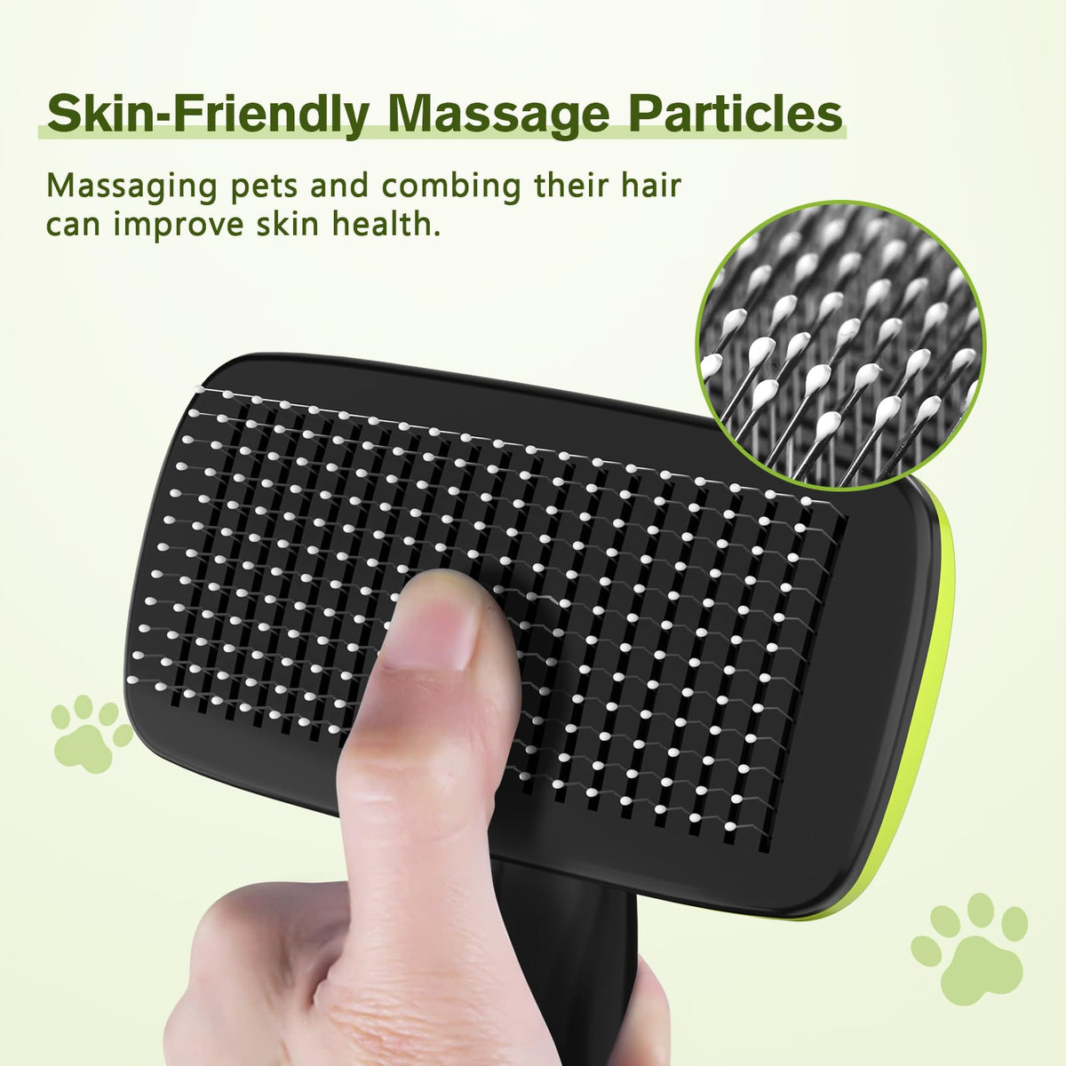 Pecute Skin Friendly Self-Cleaning Slicker Brush for Dog & Cat Shedding