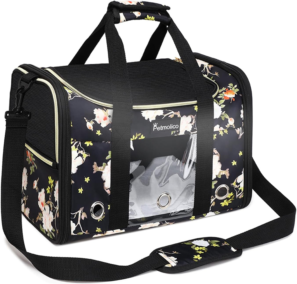 Petmolico Cat Carrier Soft-Sided Airline Approved, Medium, Medium, Leopard