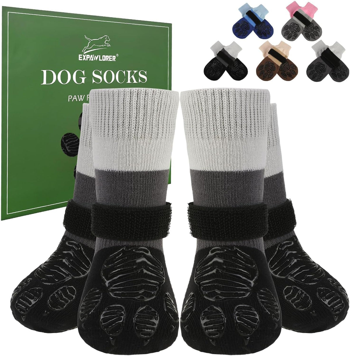 Anti Slip Dog Socks to Prevent Licking Paws with Grippers Black