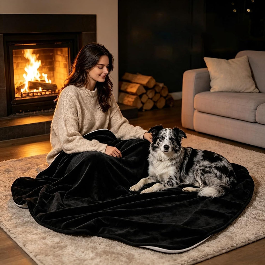 Waterproof Travel Blanket - Super Soft Flannel Throw with Leak-Proof Layer