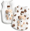 Dog Vest with 3D Plush Teddy Bear Pocket, 2-Pack，S (2.2-4.4lbs)