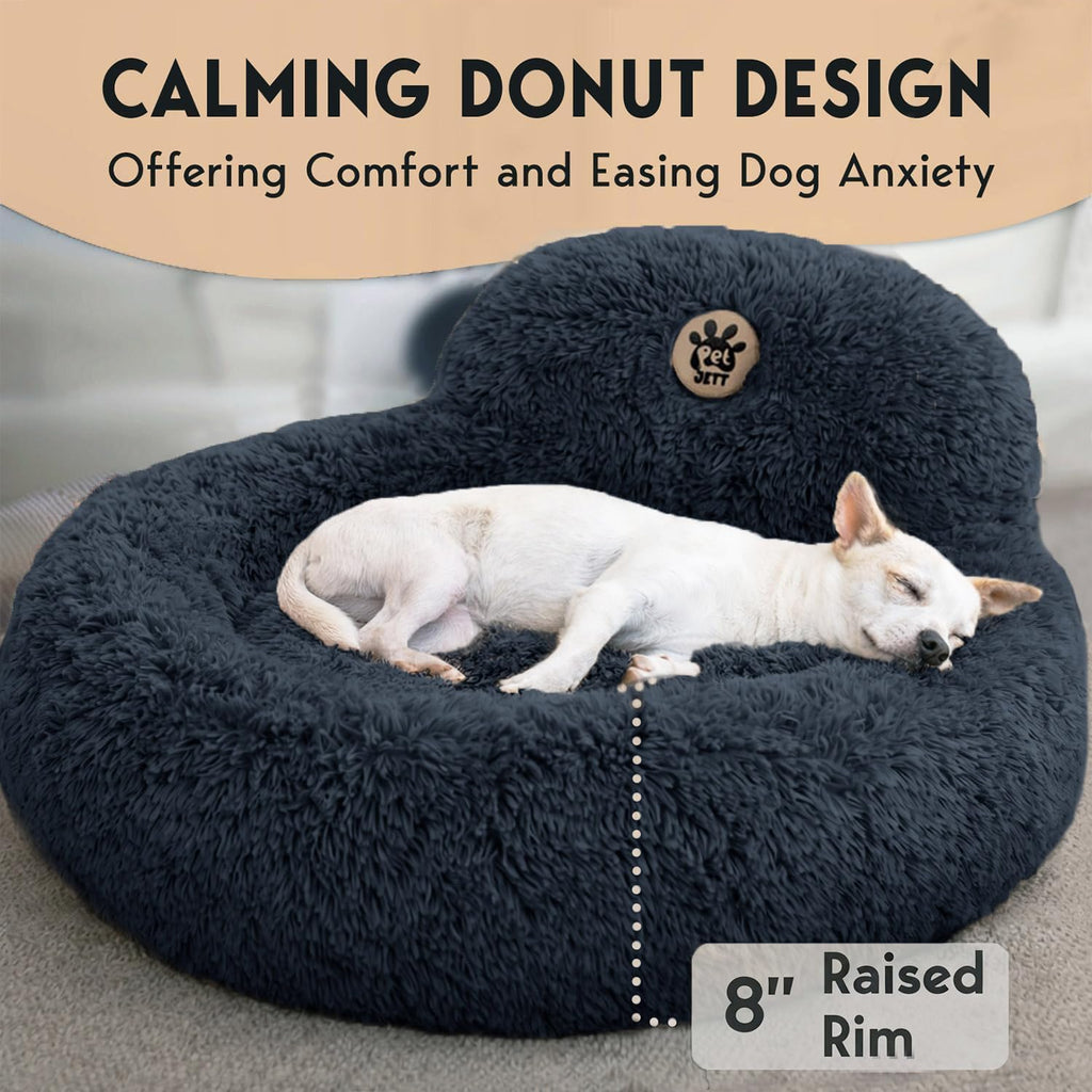 Calming Dog Bed Medium Size Dog - 30'' Donut Bed, Washable Dog Bed - Soft