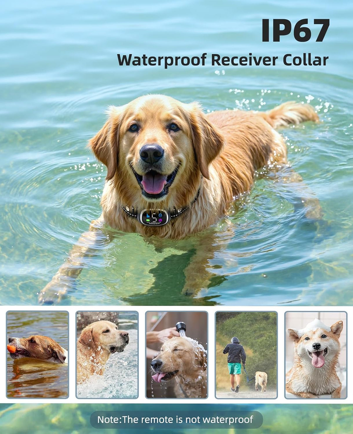 2-in-1 Dog Shock Collar and Bark Collar for Dogs – 3300FT Dog Training Collar with Remote, IP67 Waterproof e Collar with