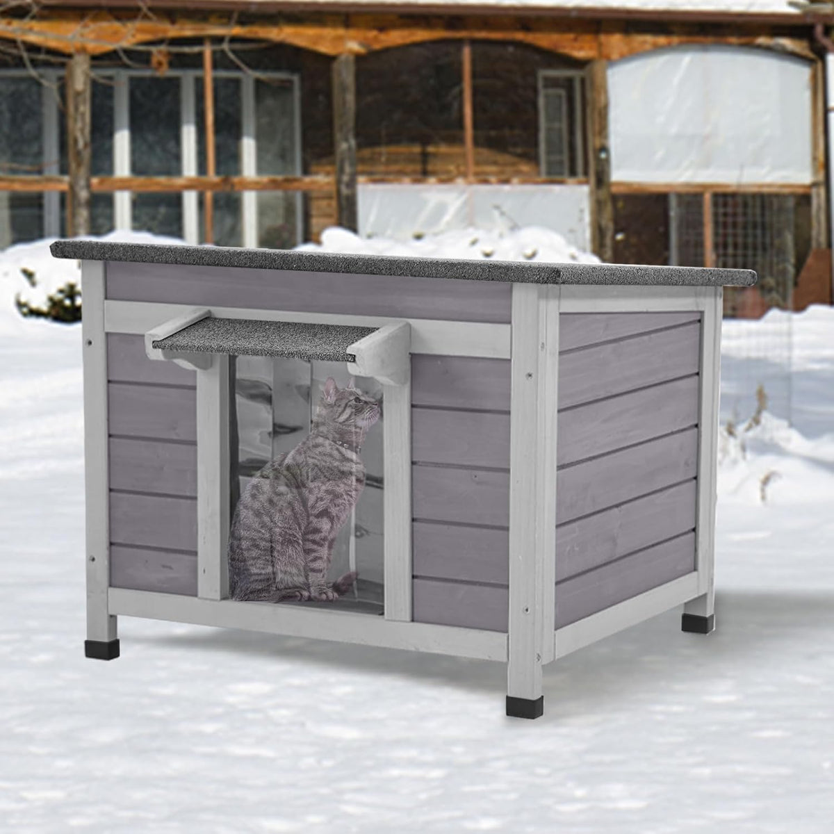 Large Heated Outdoor Cat House Insulated Weatherproof for 2-4 Cat