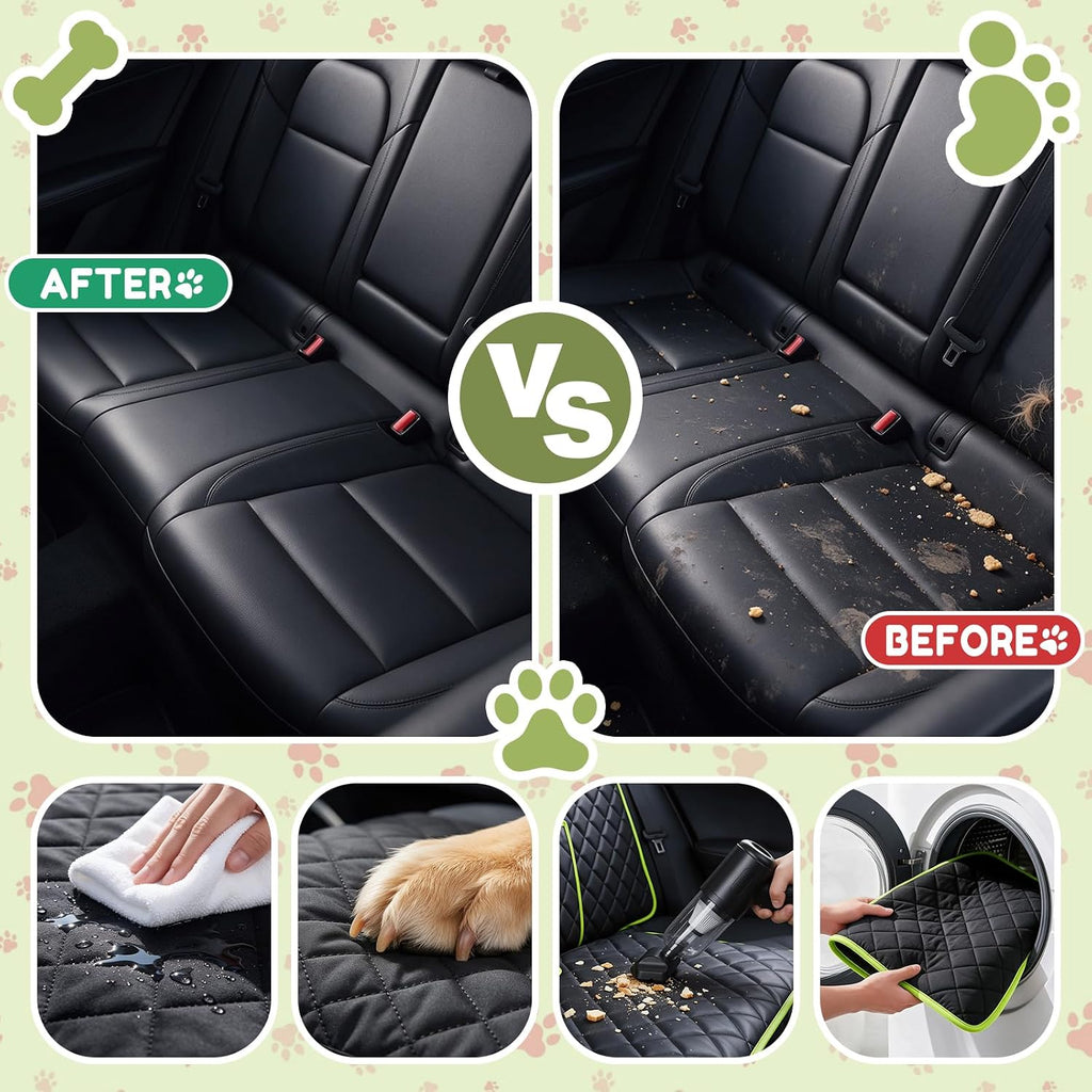 BDUSXYZ Dog Car Seat Cover for Back Seat - Waterproof Non-Slip Bench Seat Protector for Cars Trucks SUVs, 52" W X 49" L 