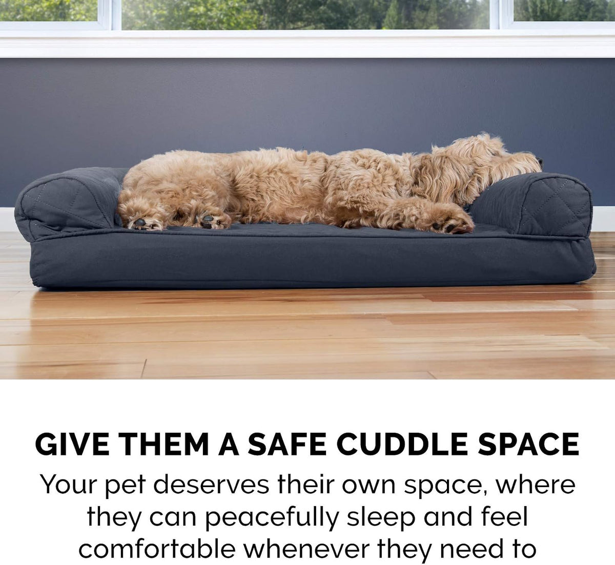 Furhaven Orthopedic Dog Bed for Large Dogs w/ Removable Bolsters & Washable Cover, For Dogs Up to 125 lbs - Quilted Sofa