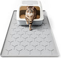 Silicone Cat Litter Mat, 24"x16", Raised Edge Waterproof, Grey