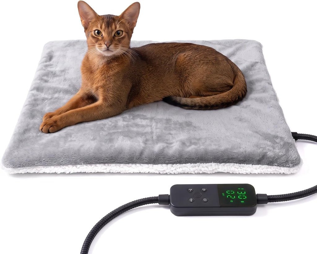 Pet Heating Pad for Cats,Waterproof,Anti-Bite Timer Warming Mat