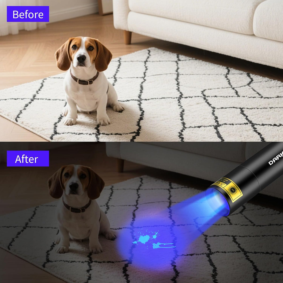 DARKBEAM UV Flashlight 365nm Filtered Black Light Woods lamp Small