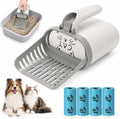 All-in-One Cat Litter Scooper with Waste Container, Detachable Spill Proof Kitty Litter Sifter Shovel, Portable Cat Poop