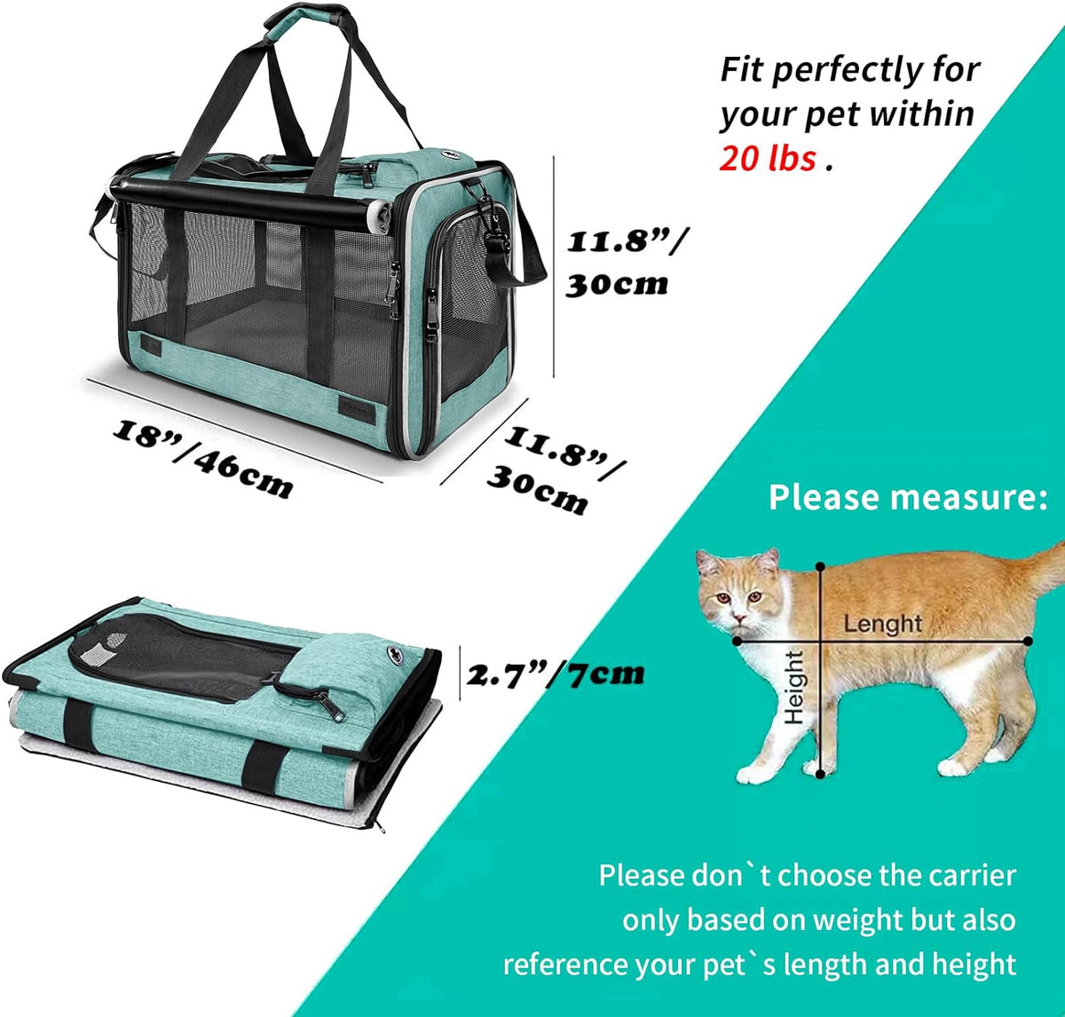 Small Dog Carrier Yorkshire Puppy Softshell Chihuahua Transport Cage