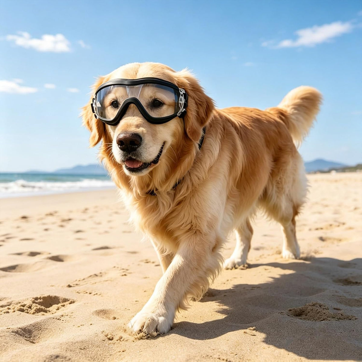 Enjoying Clear Dog Goggles Medium to Large Breed, Dog Sunglasses UV Protection, Large Dogs Driving Eye Protection, Outdo
